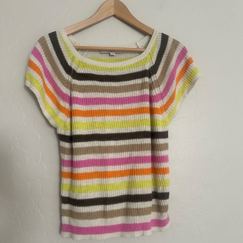 Ann Taylor LOFT Striped Wedge Sweater Tee Multi Color Women’s Size S - Picture 3 of 8
